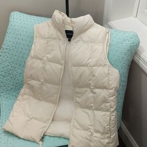 Lands end down vest, cream color